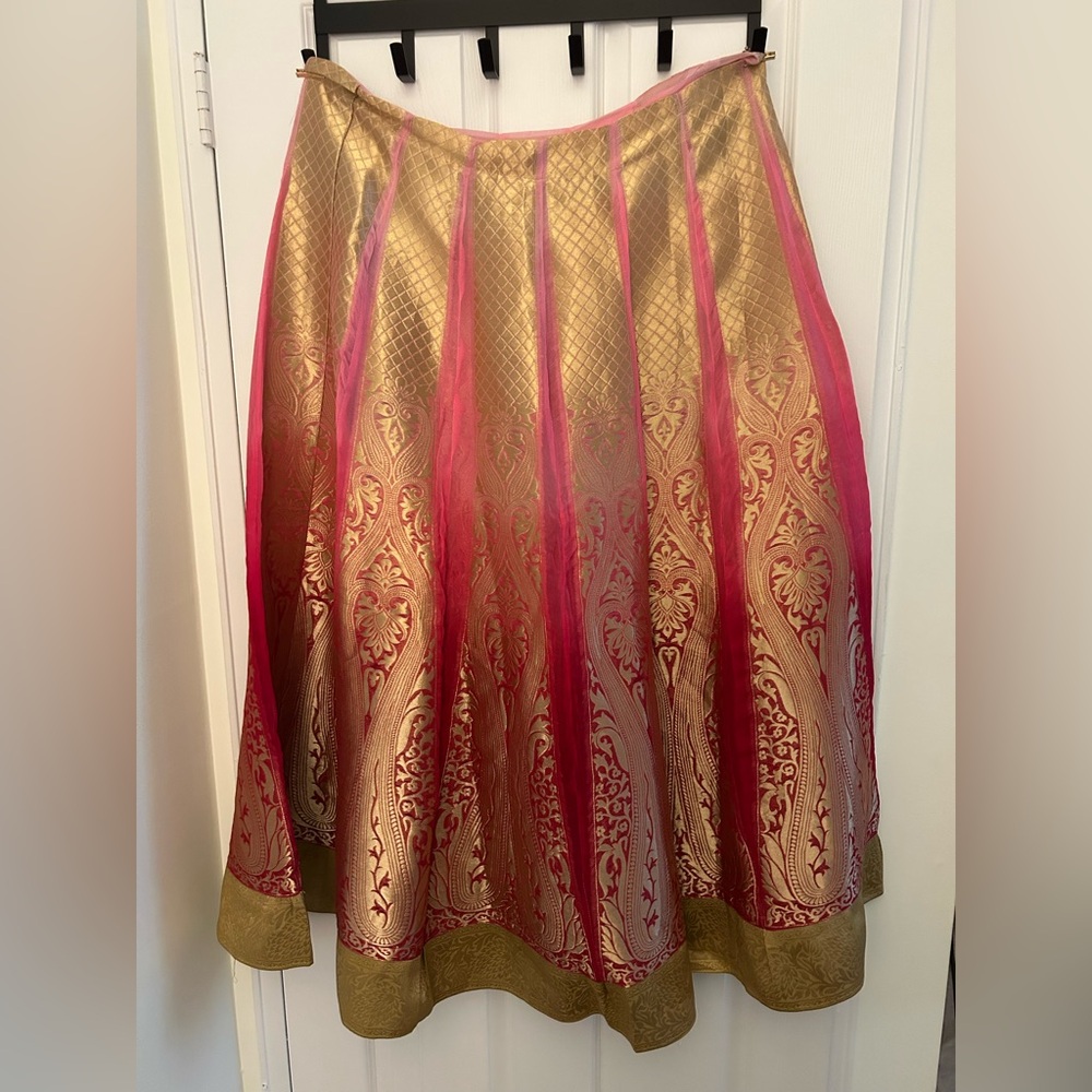 Elegant Gold and Pink Lehenga